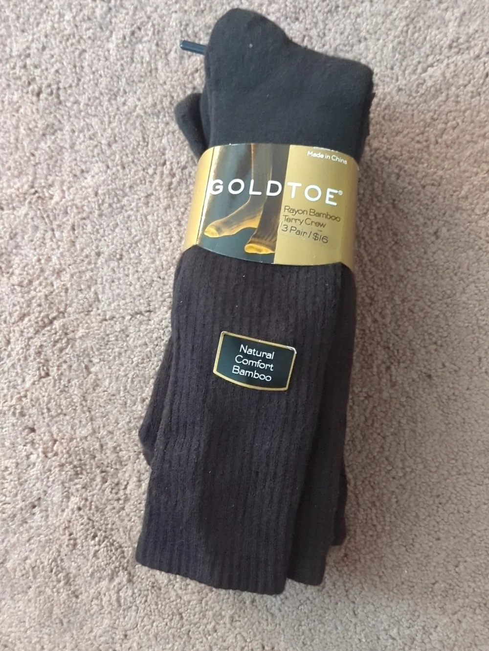 GoldToe Broqwn Ribbed Bamboo Dress Socks - 3 Pair. Size 10-13. Sock Size Sale
